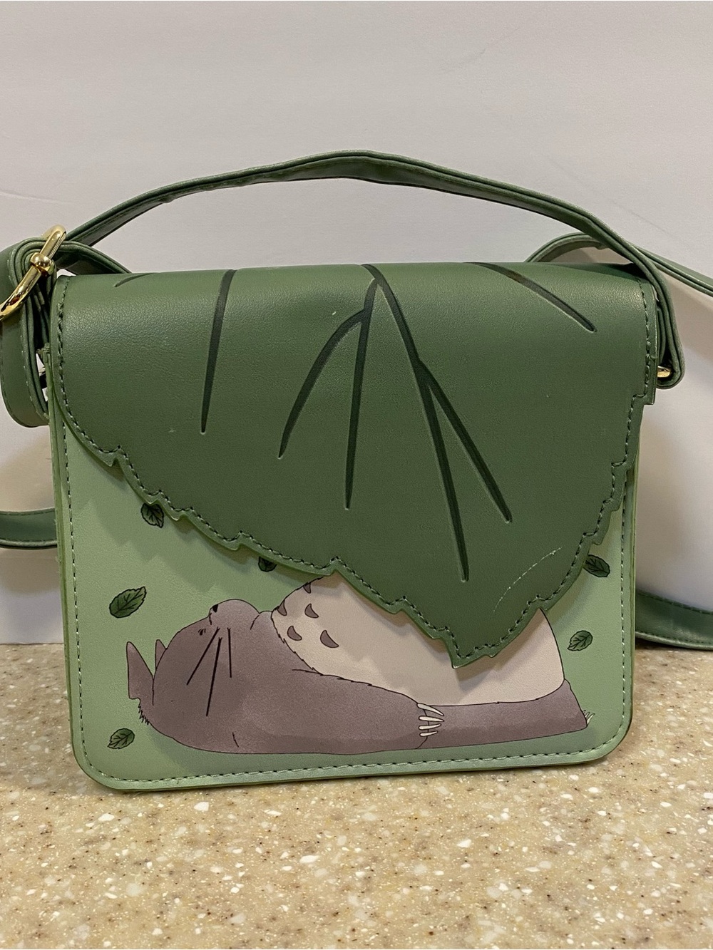 Green Totoro-Inspired Women's Crossbody Bag